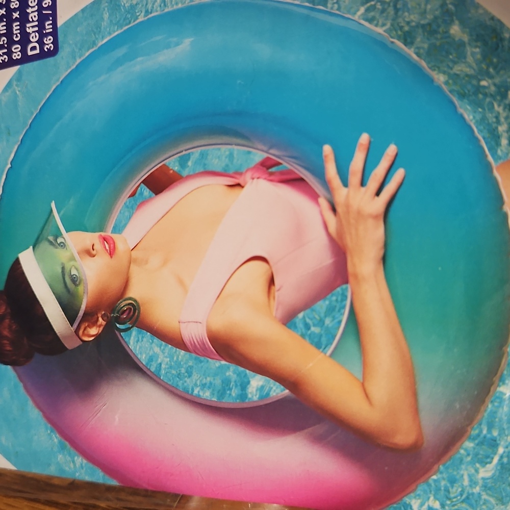 BESTWAY H2O GO! Teal/Pink Rainbow Swim Ring Float - 10+ Age - NEW